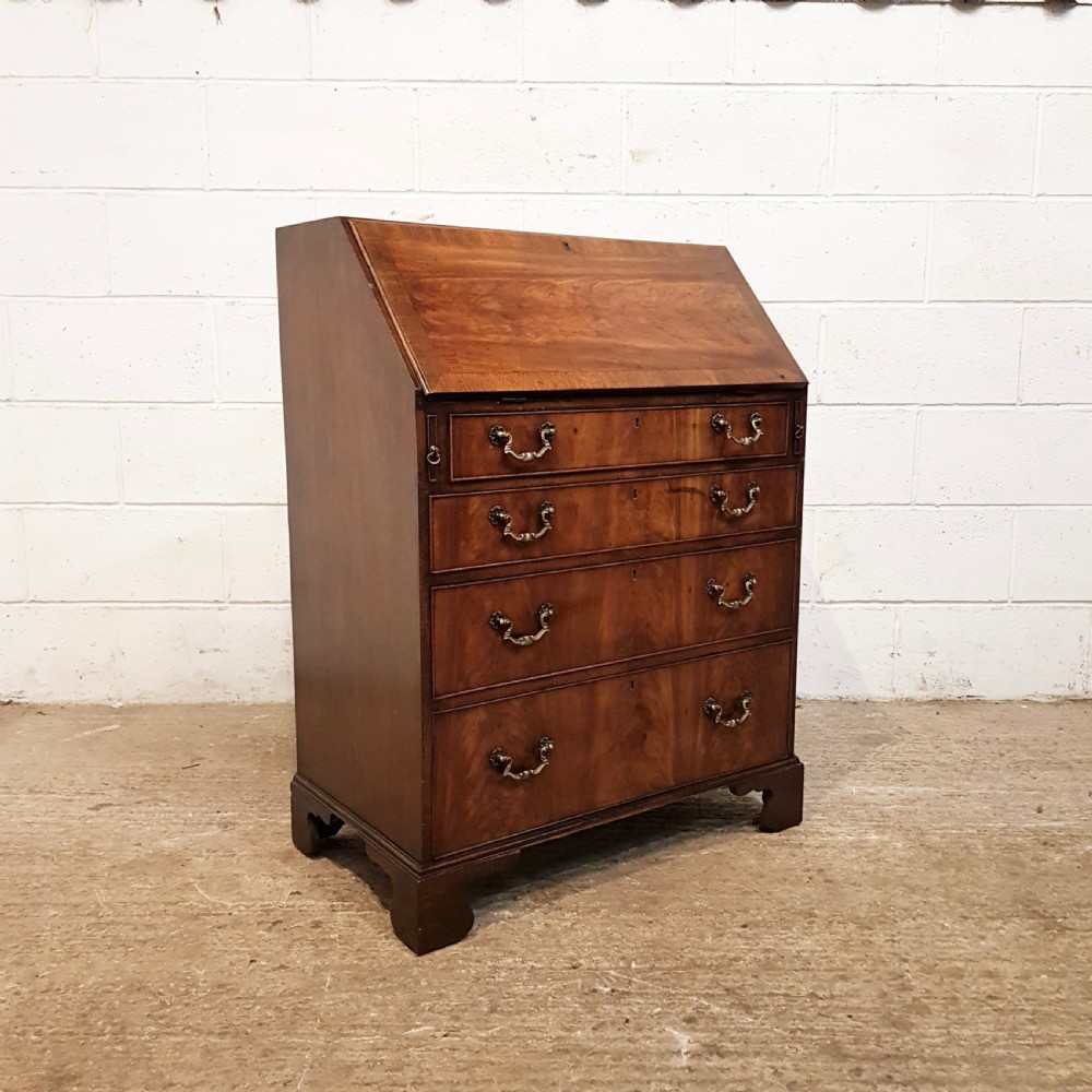 ANTIQUE EDWARDIAN MAHOGANY SMALL BUREAU C 1900 View X