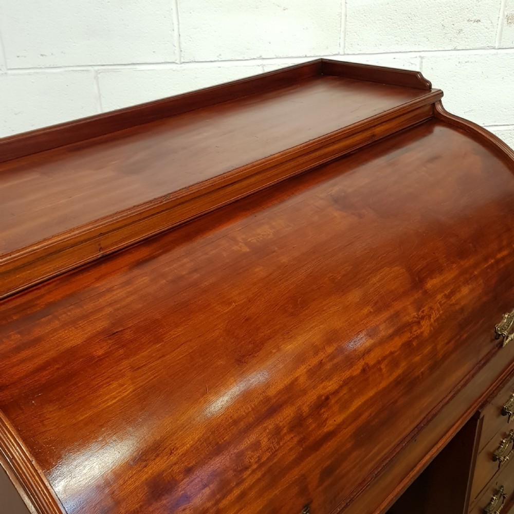ANTIQUE VICTORIAN MAHOGANY CYLINDER DESK C1880 View IV