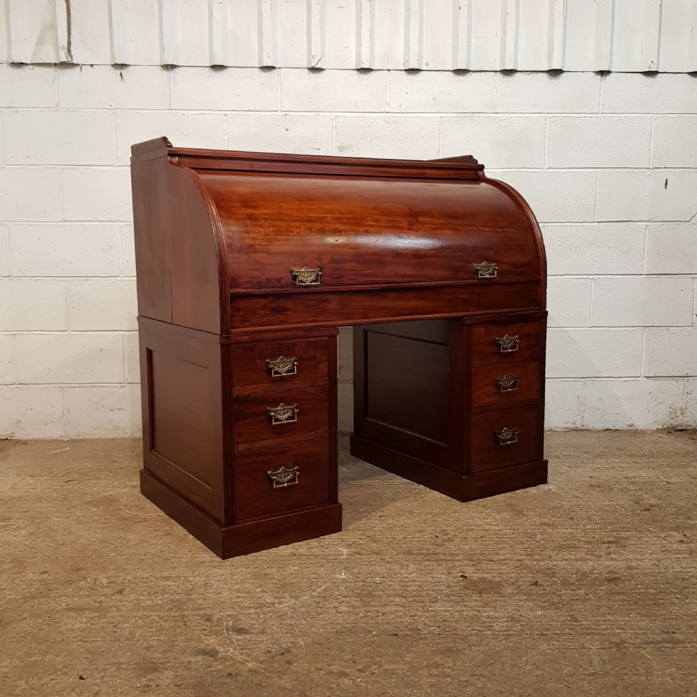 ANTIQUE VICTORIAN MAHOGANY CYLINDER DESK C1880 View VI