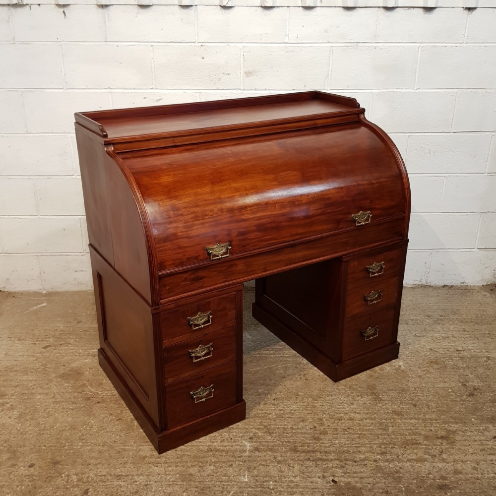 ANTIQUE VICTORIAN MAHOGANY CYLINDER DESK C1880 View VIII