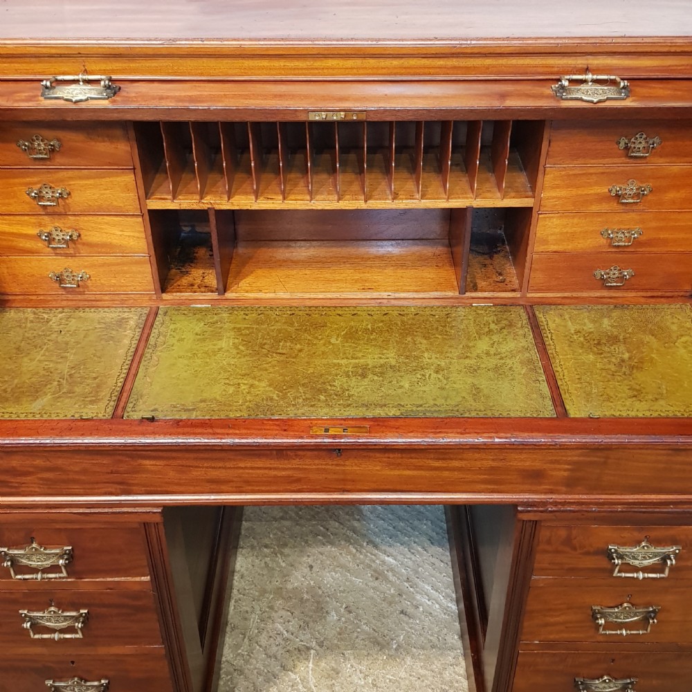 ANTIQUE VICTORIAN MAHOGANY CYLINDER DESK C1880 View IX