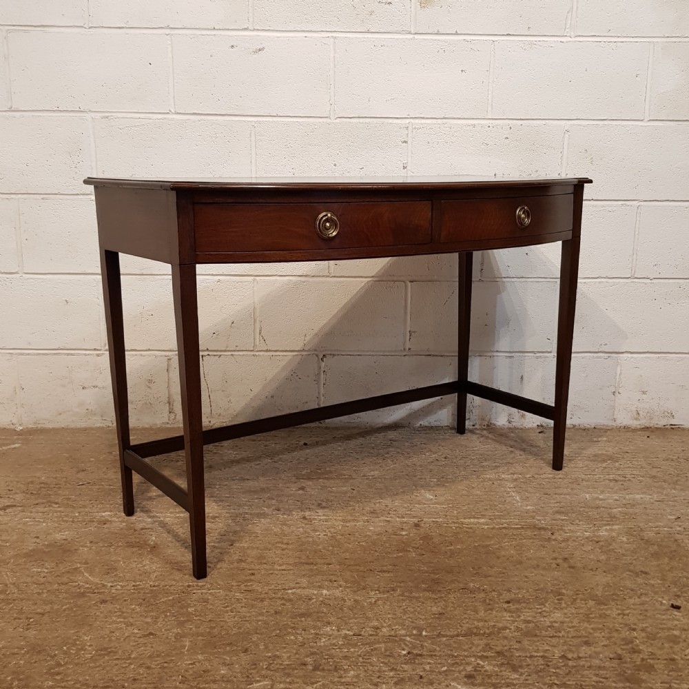 ANTIQUE EDWARDIAN MAHOGANY BOW FRONT SIDE TABLE C1900 View IV