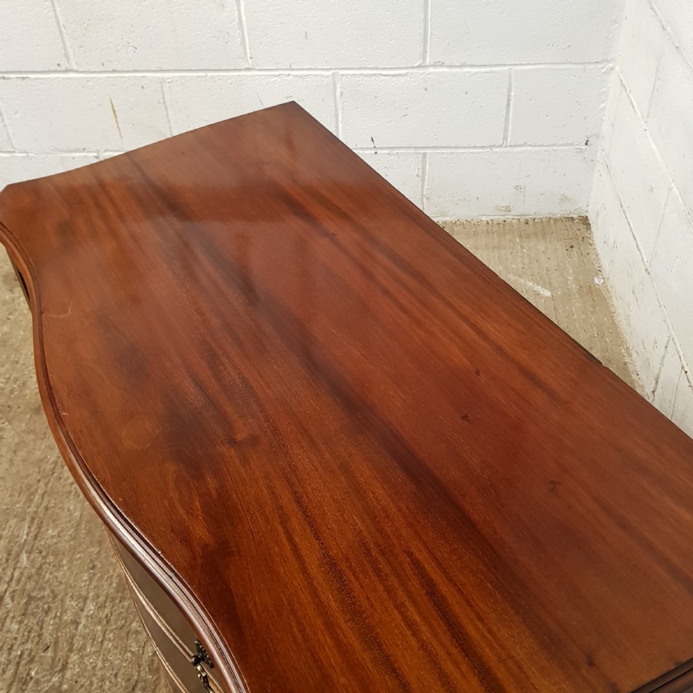ANTIQUE EDWARDIAN MAHOGANY BOW FRONT SIDE TABLE C1900 View VII