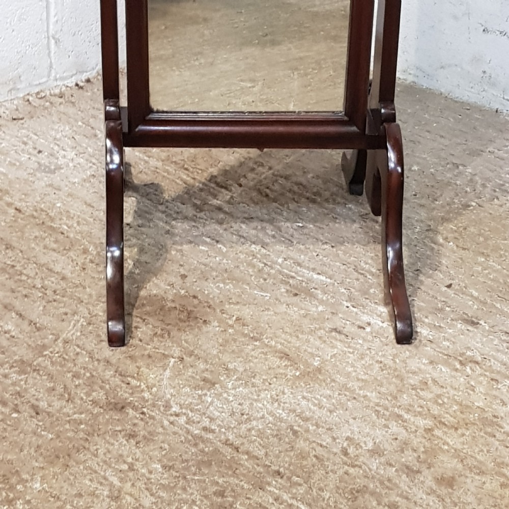 ANTIQUE ART DECO MAHOGANY CHEVAL MIRROR C1920 View VI