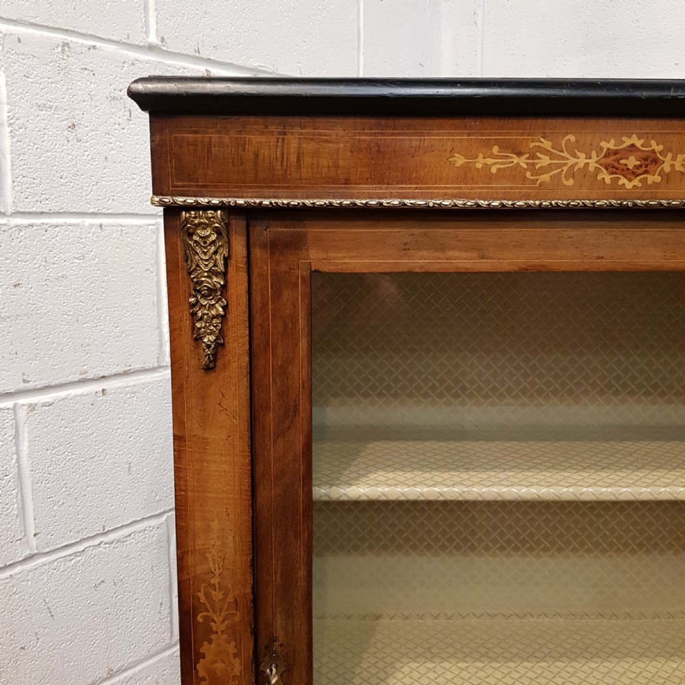 ANTIQUE VICTORIAN BURR WALNUT PIER CABINET C1880 View II