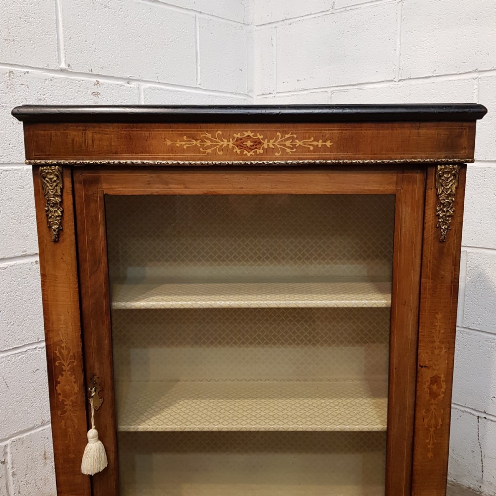 ANTIQUE VICTORIAN BURR WALNUT PIER CABINET C1880 View III