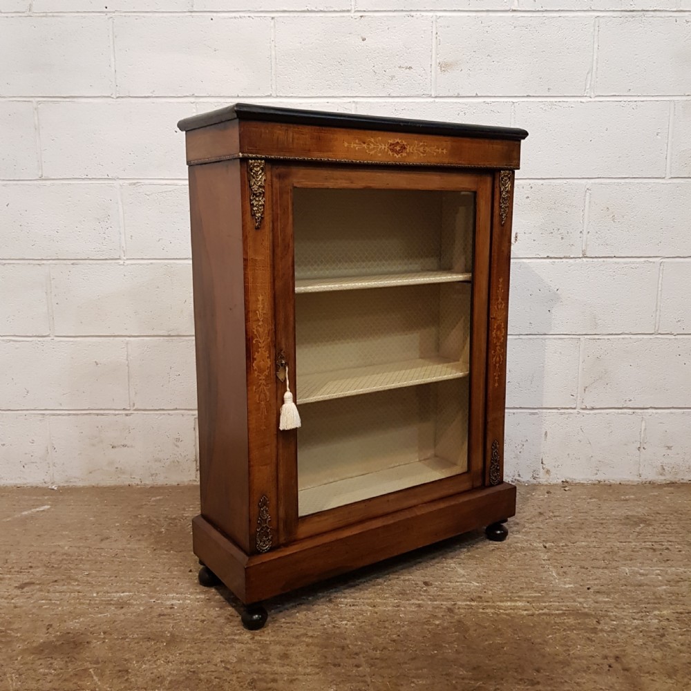 ANTIQUE VICTORIAN BURR WALNUT PIER CABINET C1880 View IV