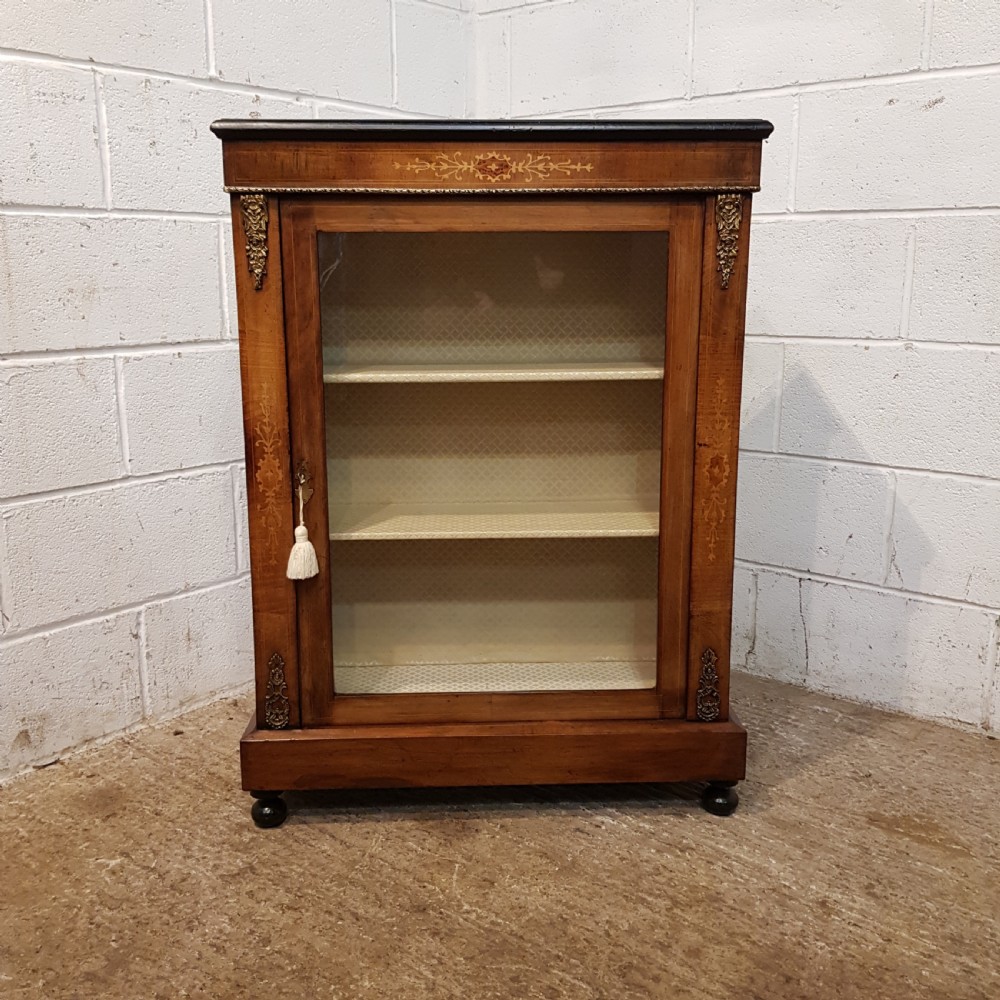 ANTIQUE VICTORIAN BURR WALNUT PIER CABINET C1880 View V