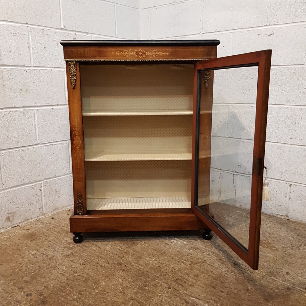 ANTIQUE VICTORIAN BURR WALNUT PIER CABINET C1880 View VIII