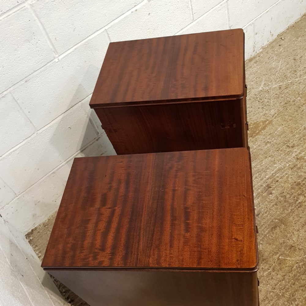 ANTIQUE PAIR EDWARDIAN MAHOGANY BEDSIDE CHESTS C1900 View III