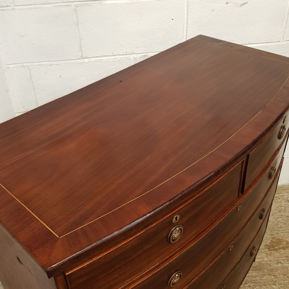ANTIQUE REGENCY MAHOGANY BOW FRONT CHEST OF DRAWERS C1820 View VII