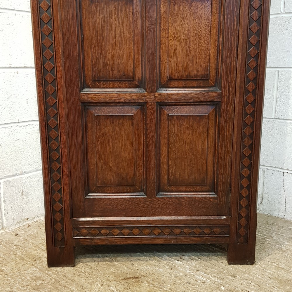 ANTIQUE CARVED OAK HALL WARDROBE C1920 View III