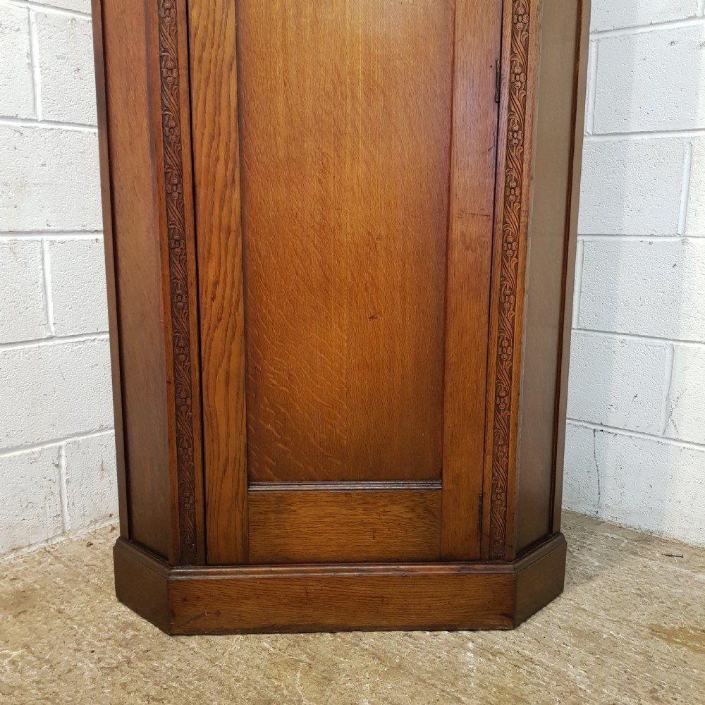 ANTIQUE CARVED OAK CORNER WARDROBE C1920 View IV