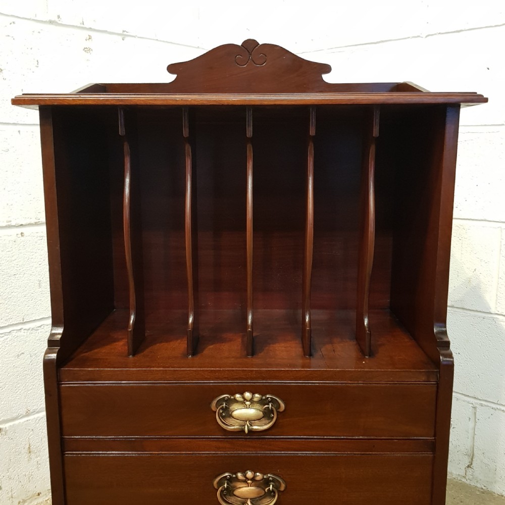 ANTIQUE MAHOGANY ART NOUVEAU MUSIC CABINET C1890 View IV