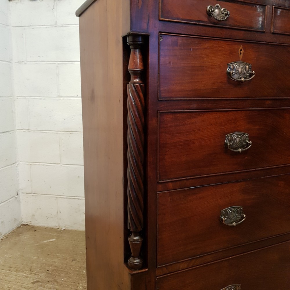 ANTIQUE WILLIAM 1V MAHOGANY CHEST OF DRAWERS C1830 View VIII