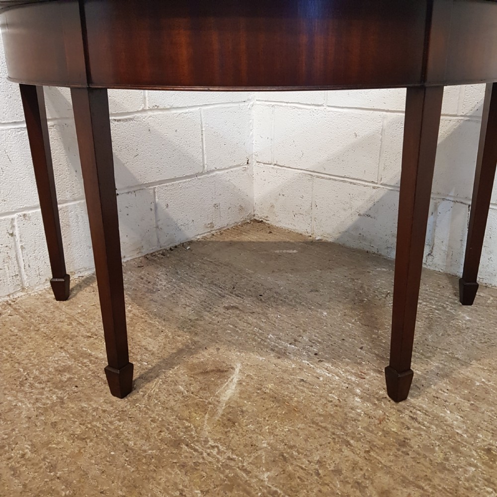 ANTIQUE PAIR EDWARDIAN MAHOGANY DEMI LUNE SIDE TABLES C1900 View III