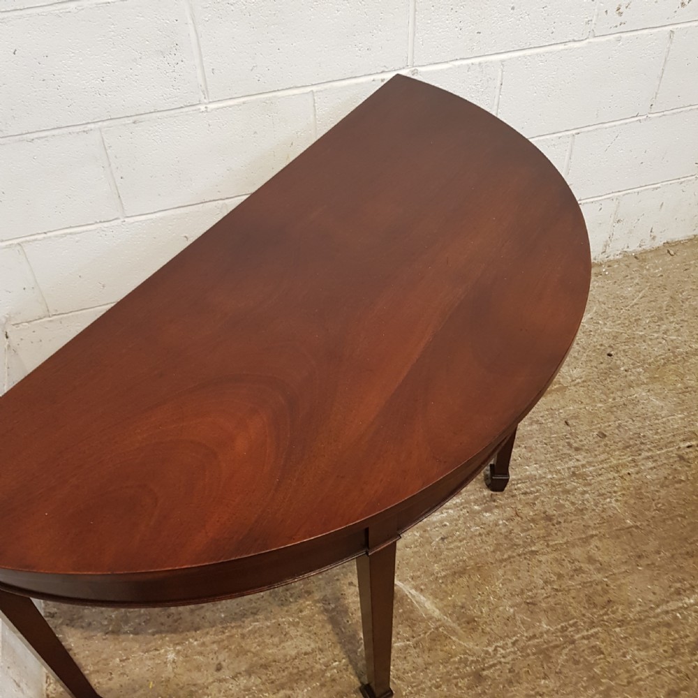 ANTIQUE PAIR EDWARDIAN MAHOGANY DEMI LUNE SIDE TABLES C1900 View IV