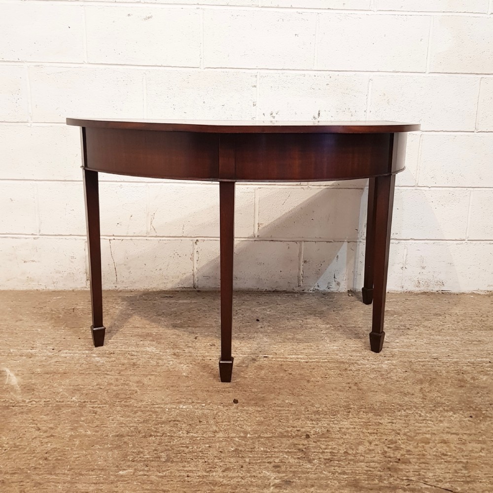 ANTIQUE PAIR EDWARDIAN MAHOGANY DEMI LUNE SIDE TABLES C1900 View VII