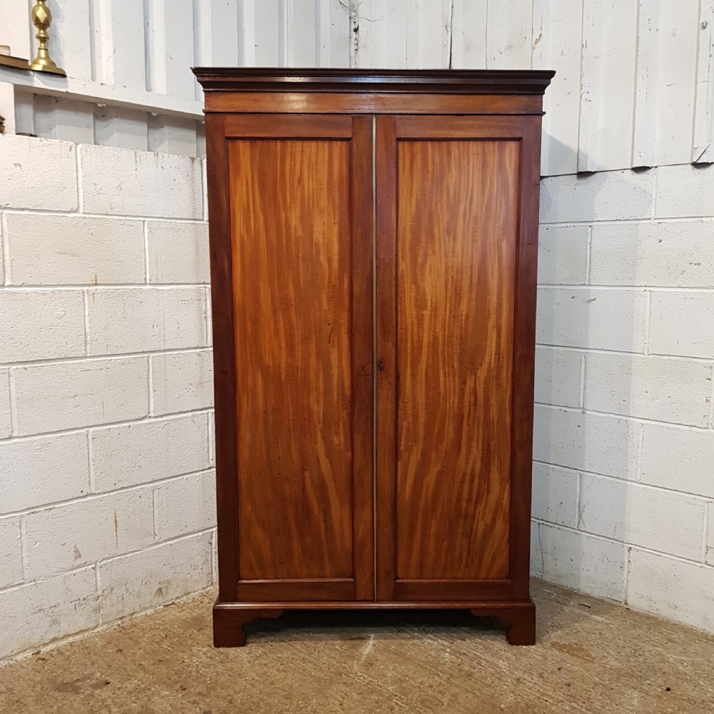 ANTIQUE SMALL REGENCY MAHOGANY DOUBLE WARDROBE C1820 View II