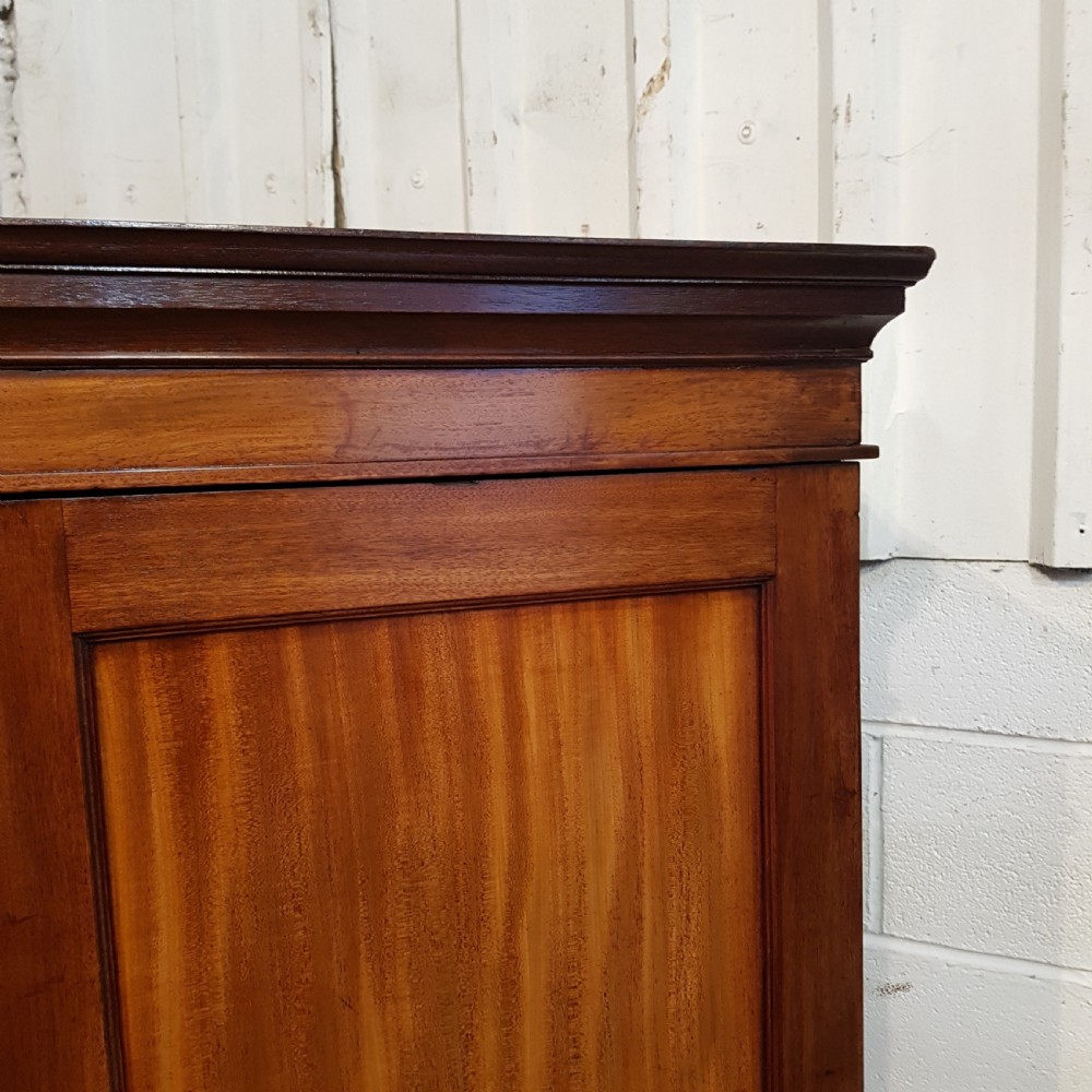 ANTIQUE SMALL REGENCY MAHOGANY DOUBLE WARDROBE C1820 View IV