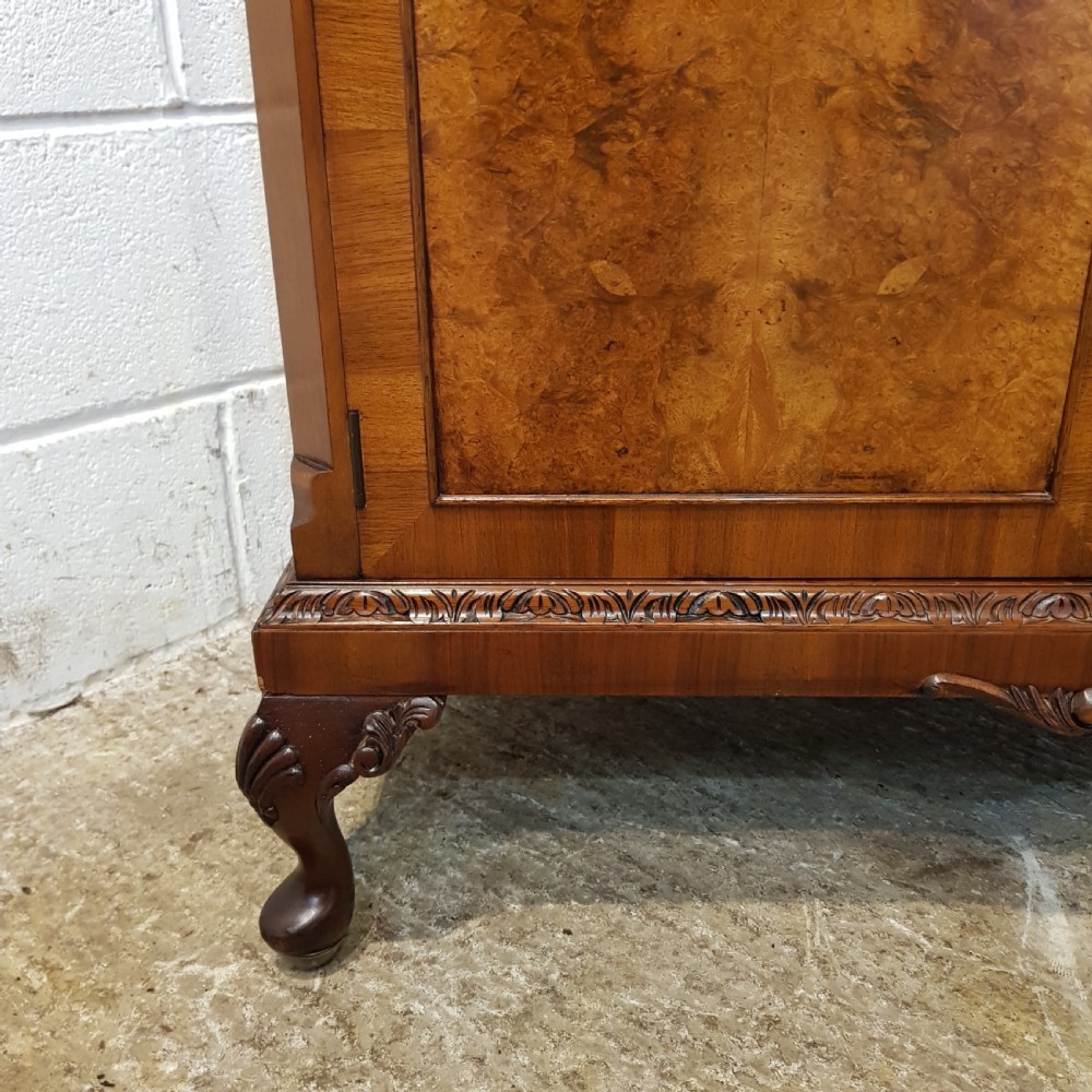 ANTIQUE BURR WALNUT FITTED WARDROBE ARMOIRE C1920 View II