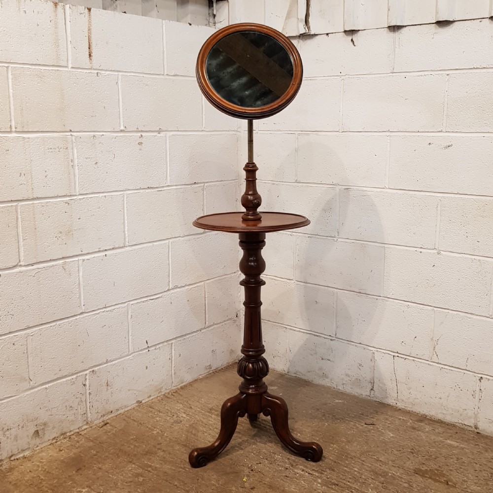ANTIQUE VICTORIAN GENTS MAHOGANY SHAVING STAND C1880 View IV