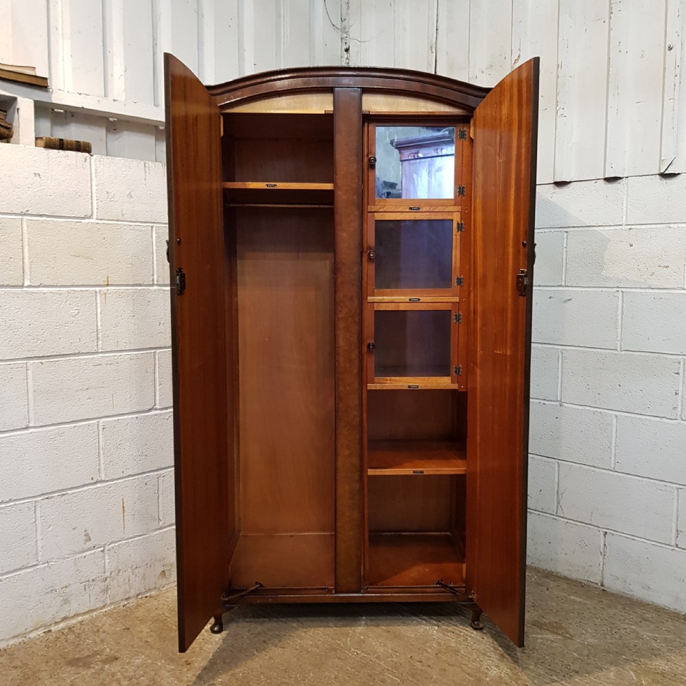 ANTIQUE BURR WALNUT SMALL FITTED WARDROBE C1920 View VI