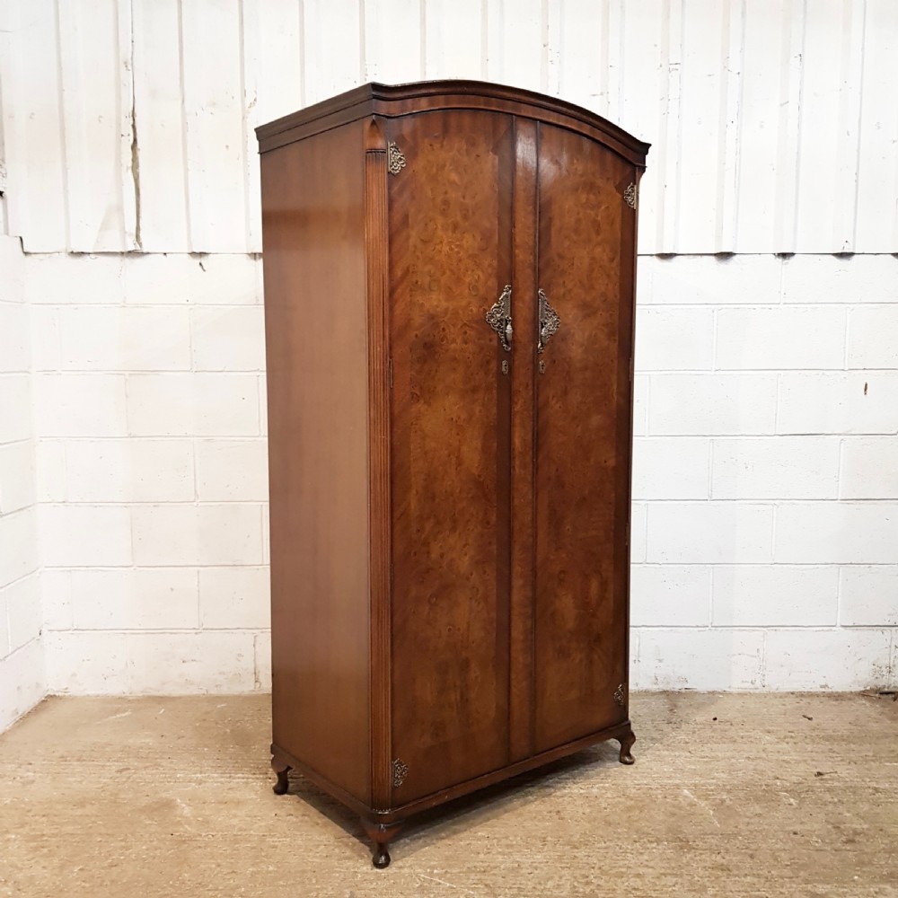 ANTIQUE BURR WALNUT SMALL FITTED WARDROBE C1920 View VII
