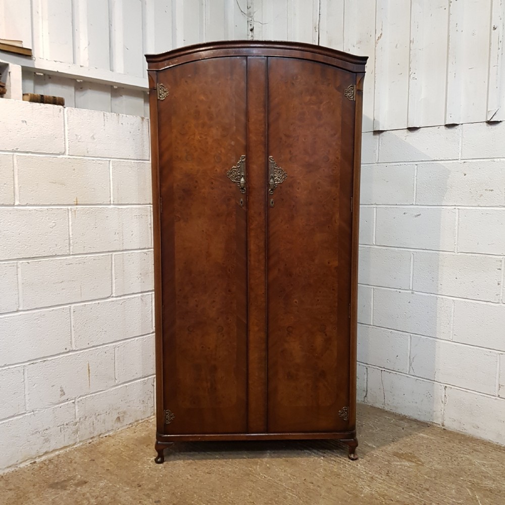 ANTIQUE BURR WALNUT SMALL FITTED WARDROBE C1920 View VIII