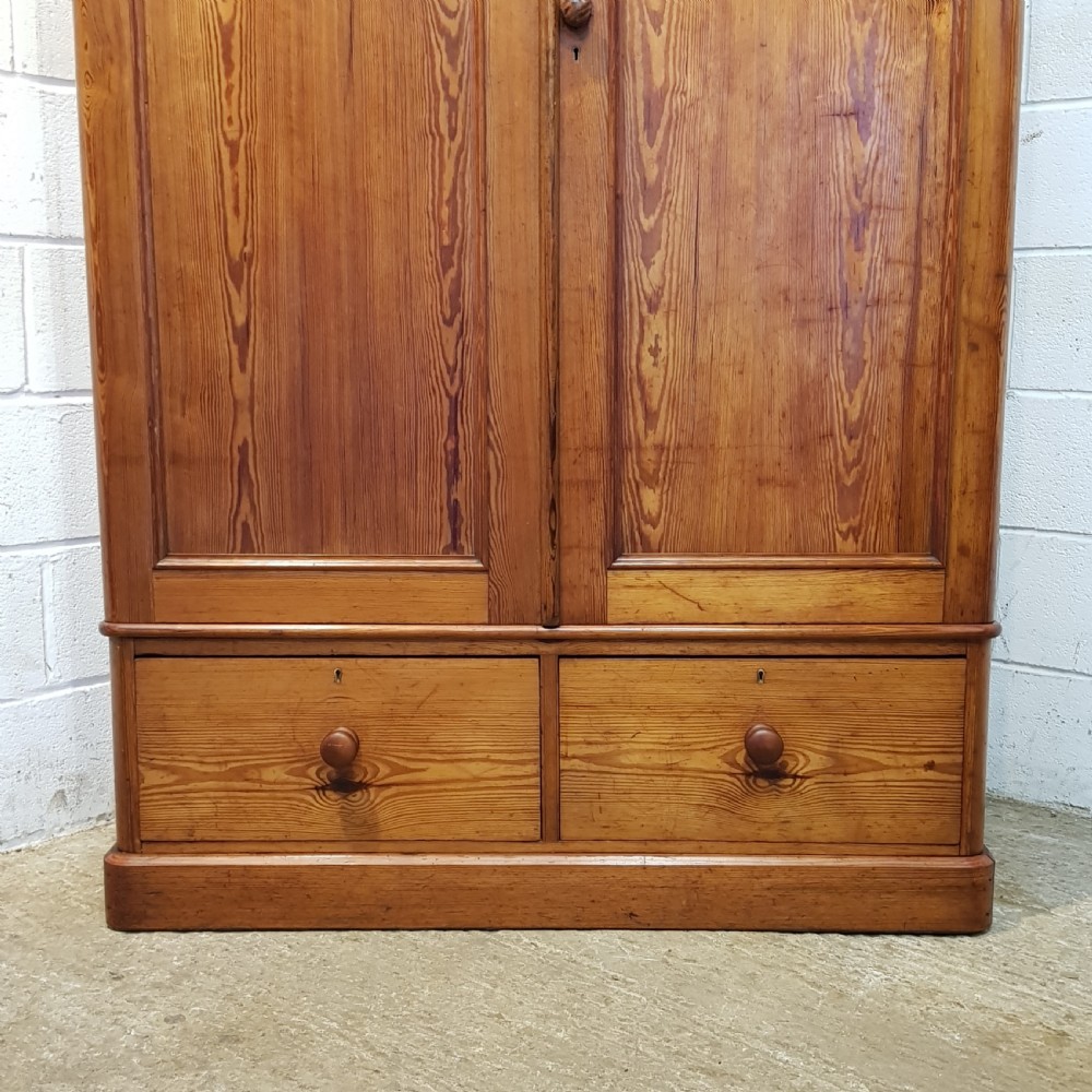 ANTIQUE VICTORIAN  PITCH PINE DOUBLE WARDROBE C1880 View IV