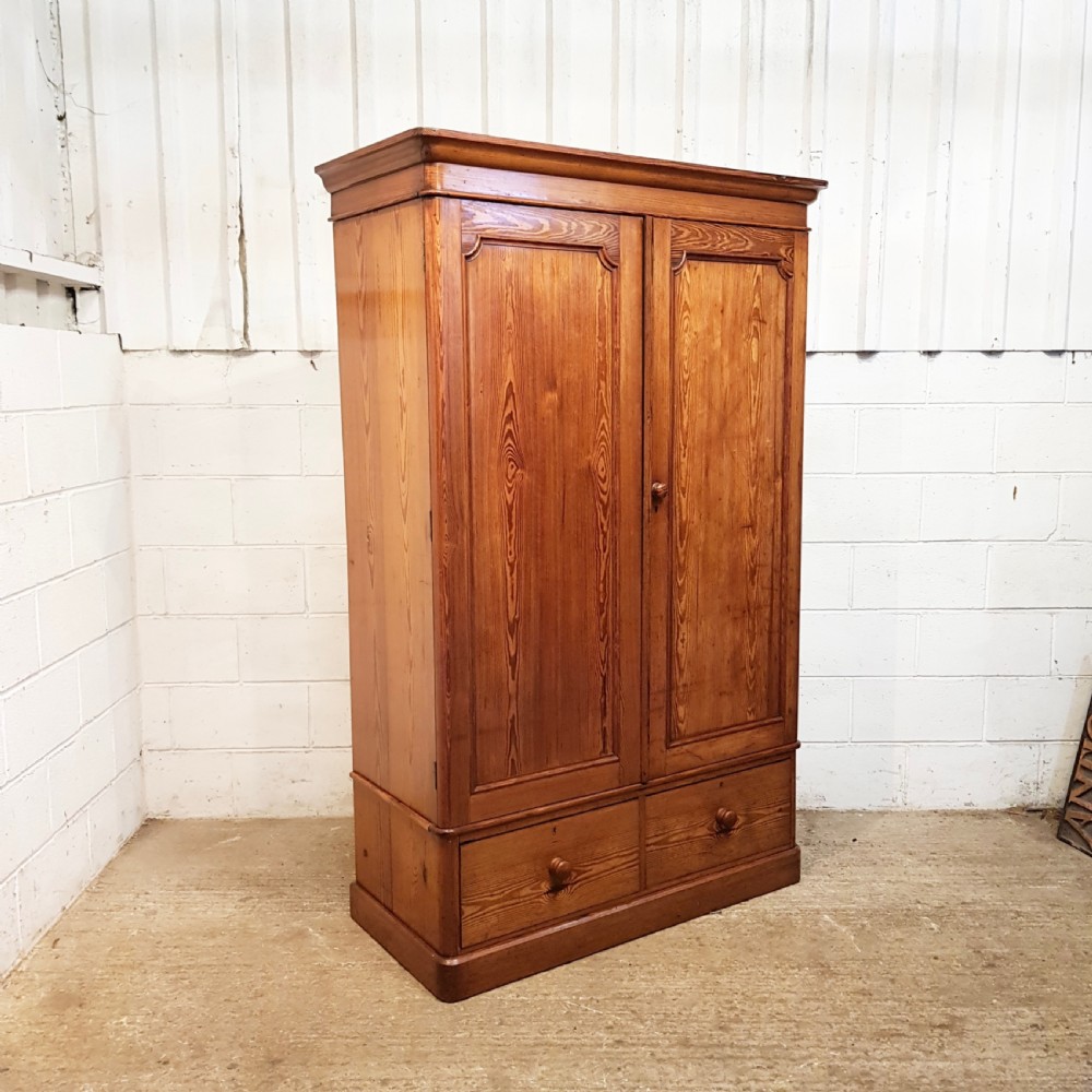 ANTIQUE VICTORIAN  PITCH PINE DOUBLE WARDROBE C1880 View V