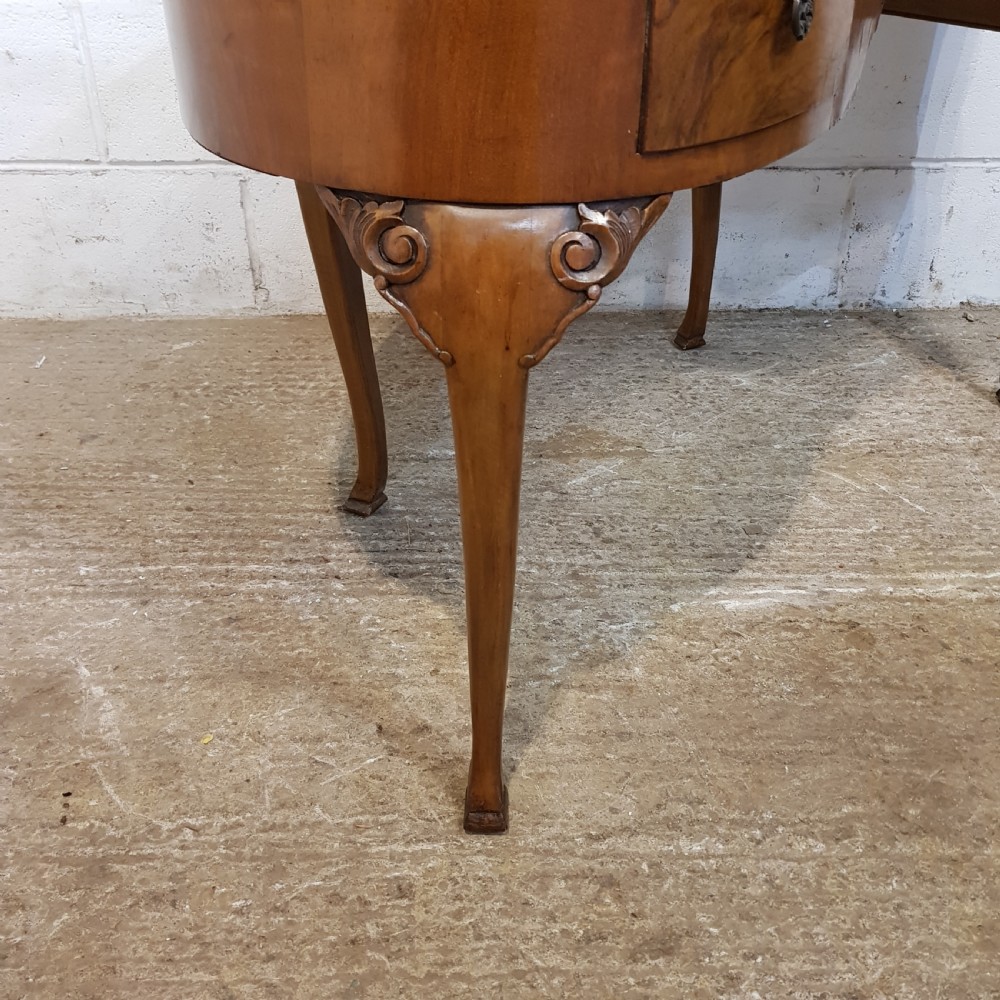 ANTIQUE BURR WALNUT KIDNEY SHAPED DRESSING TABLE C1920 View VI