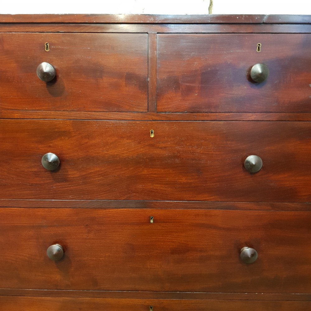 ANTIQUE EARLY VICTORIAN  TALL MAHOGANY ALCOVE CHEST OF DRAWERS BY WILKINSON LONDON C1845 View IV
