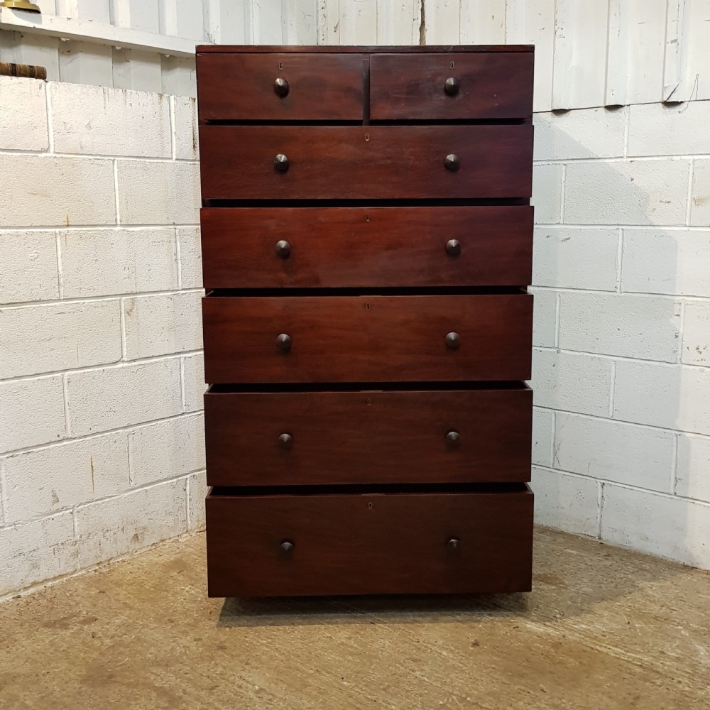 ANTIQUE EARLY VICTORIAN  TALL MAHOGANY ALCOVE CHEST OF DRAWERS BY WILKINSON LONDON C1845 View VII
