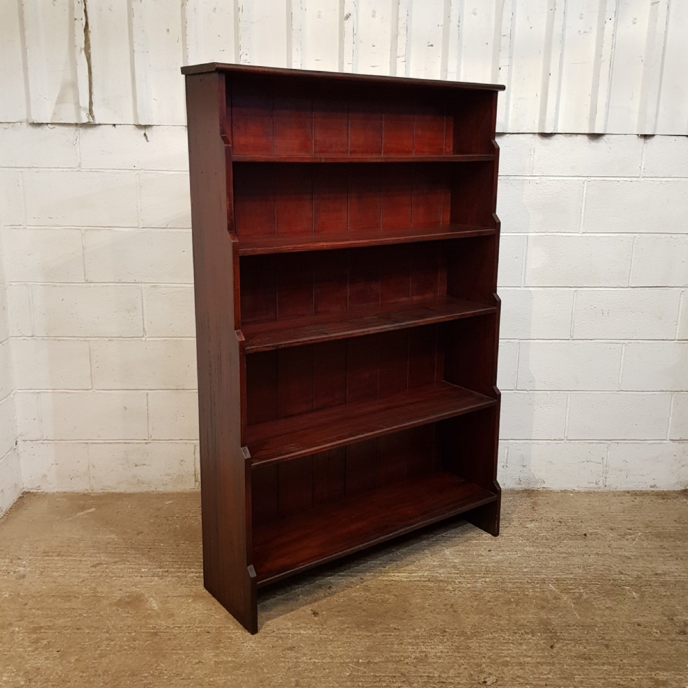 ANTIQUE EDWARDIAN MAHOGANY OPEN WATERFALL BOOKCASE C1900 View VI