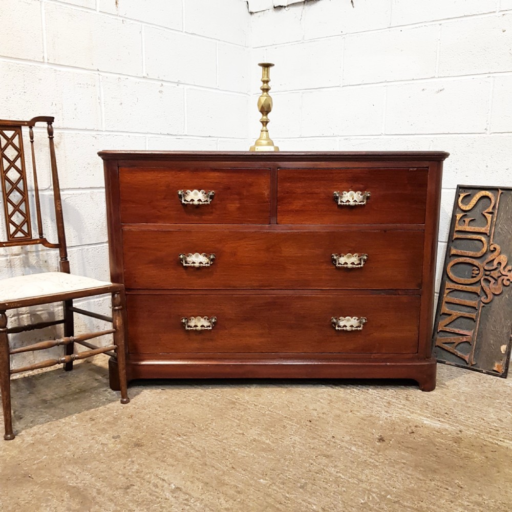 ANTIQUE LATE VICTORIAN MAHOGANY CHEST OF DRAWERS BY MAPLES & Co. C1890