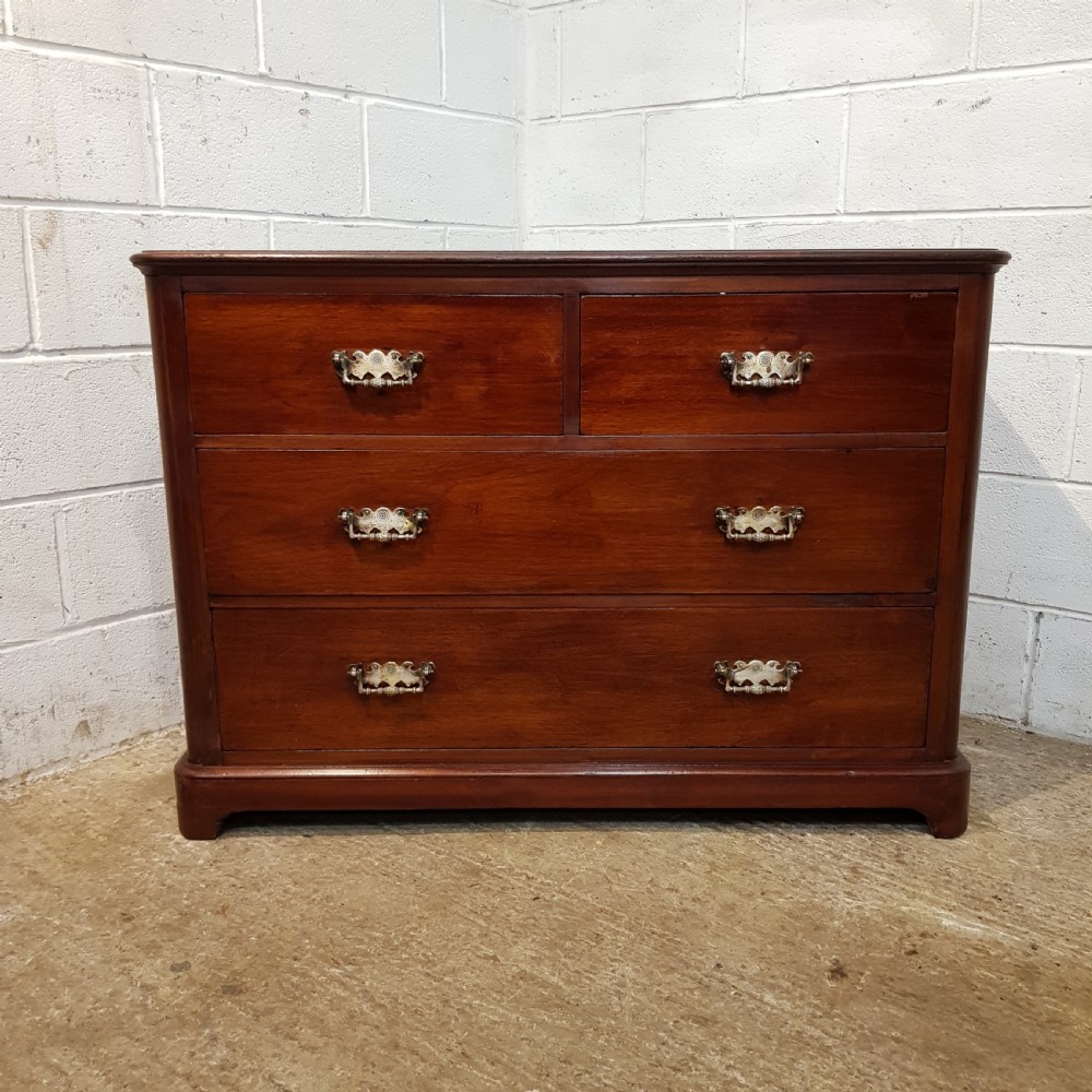 ANTIQUE LATE VICTORIAN MAHOGANY CHEST OF DRAWERS BY MAPLES & Co. C1890 View IV