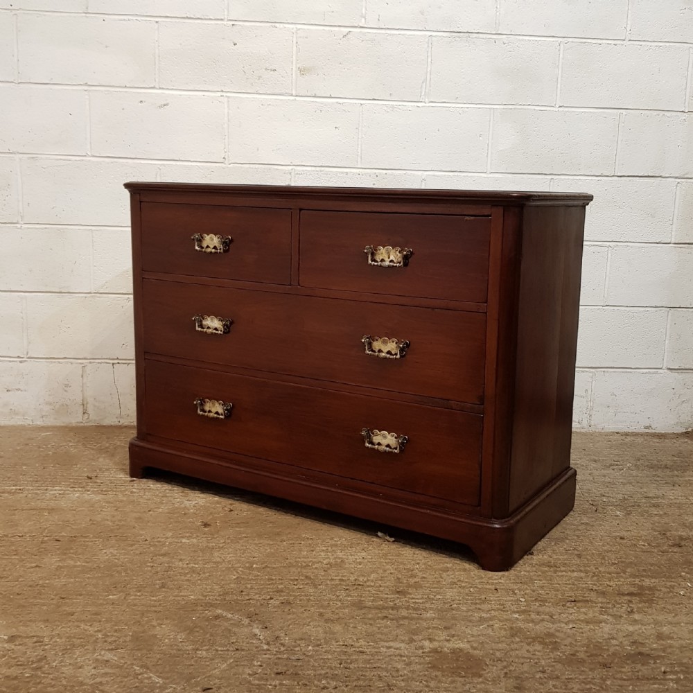 ANTIQUE LATE VICTORIAN MAHOGANY CHEST OF DRAWERS BY MAPLES & Co. C1890 View V
