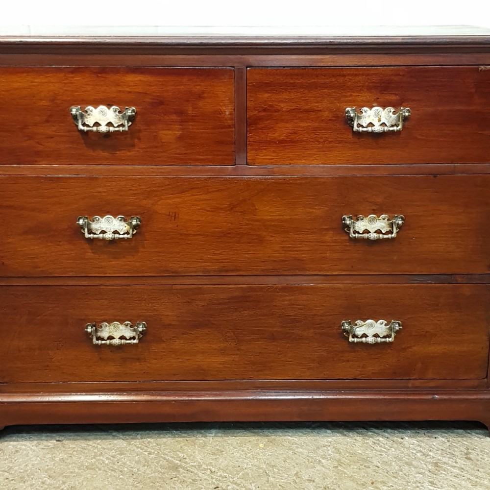 ANTIQUE LATE VICTORIAN MAHOGANY CHEST OF DRAWERS BY MAPLES & Co. C1890 View VI