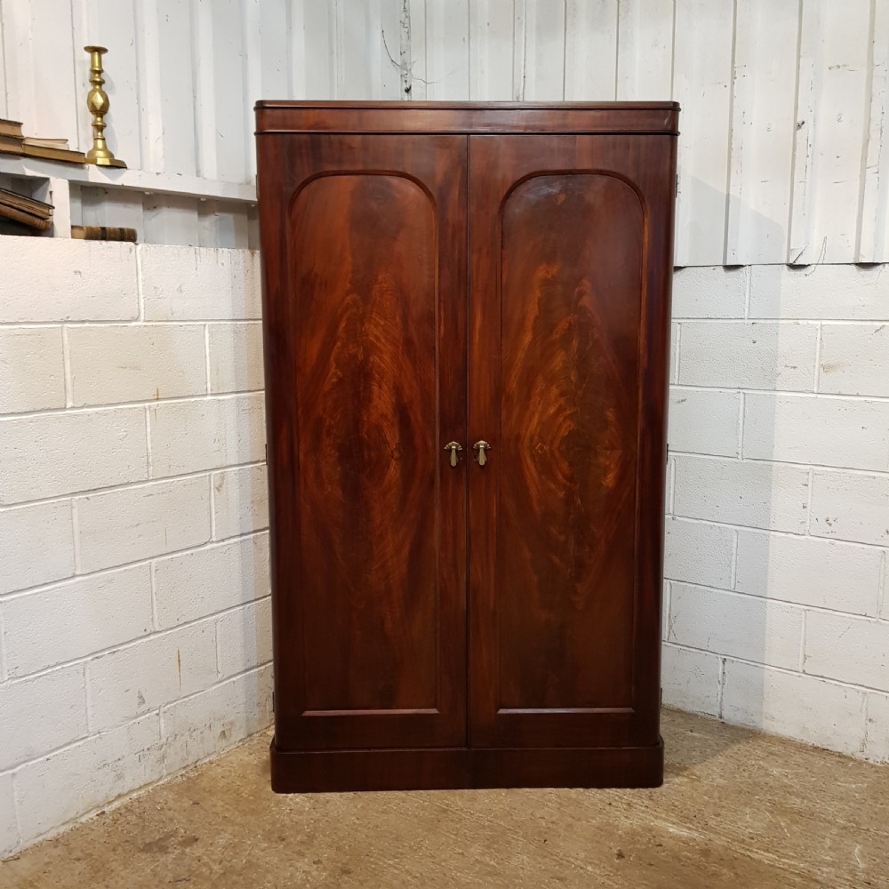 ANTIQUE VICTORIAN MAHOGANY DOUBLE WARDROBE C1880 View II