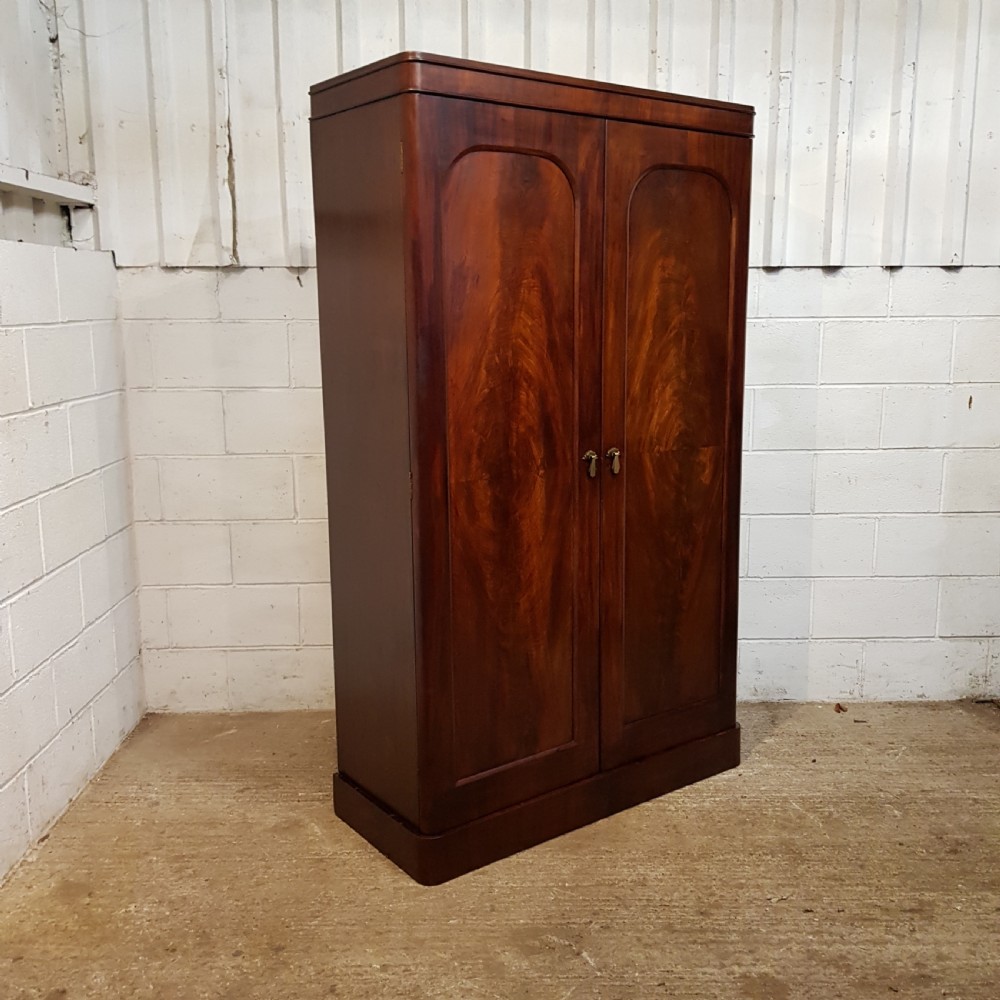 ANTIQUE VICTORIAN MAHOGANY DOUBLE WARDROBE C1880 View VI