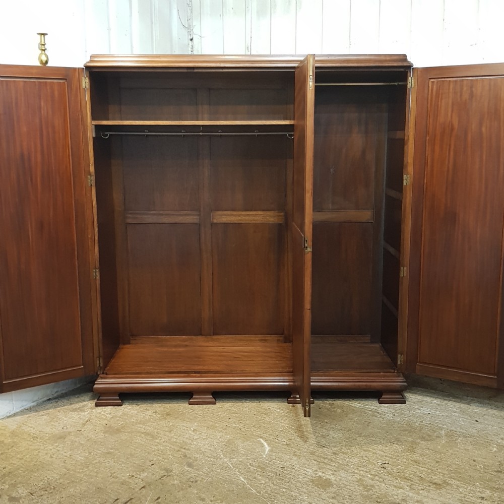 ANTIQUE ART DECO BURR WALNUT TRIPLE WARDROBE C1920 View III