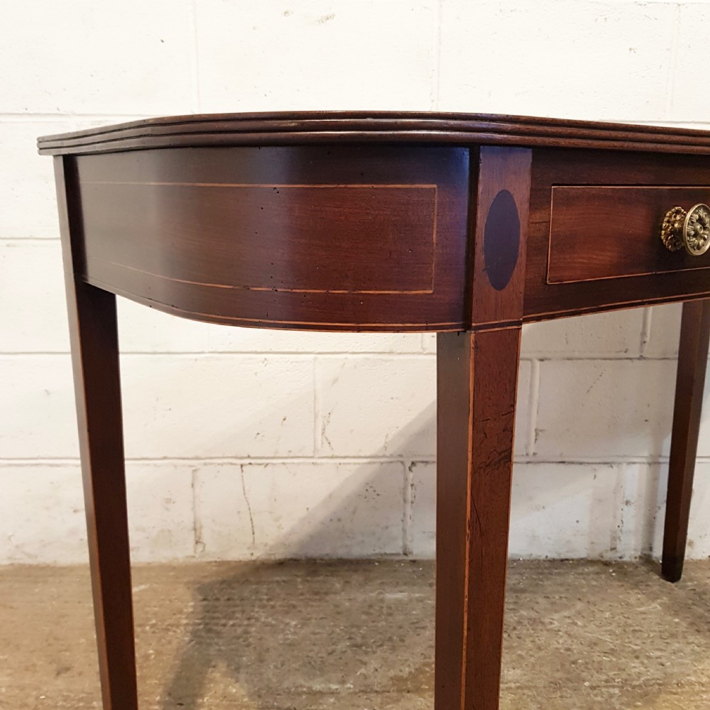 ANTIQUE REGENCY INLAID MAHOGANY D END CONSOLE TABLE C1820 View III