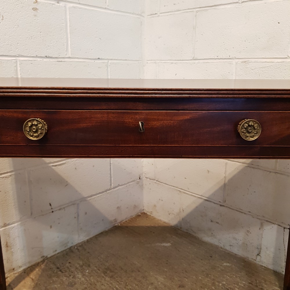 ANTIQUE REGENCY INLAID MAHOGANY D END CONSOLE TABLE C1820 View VI