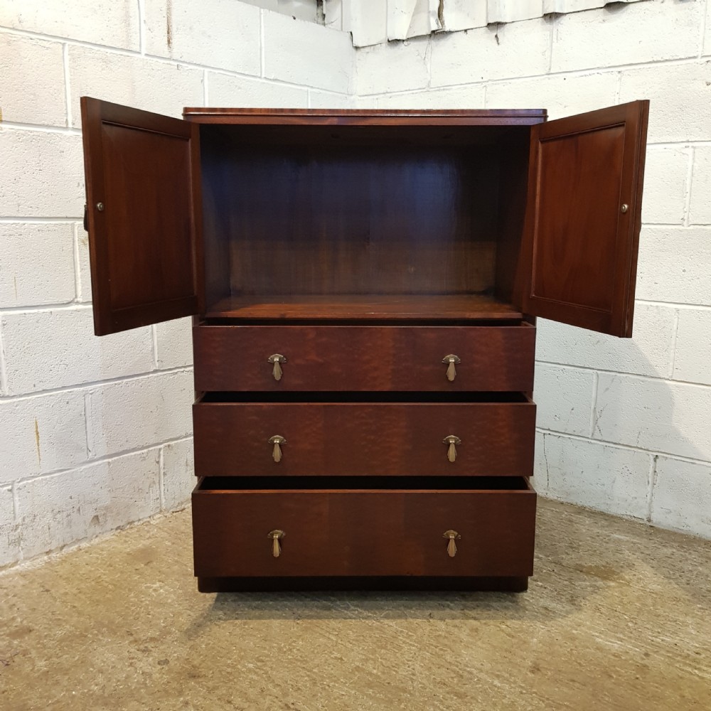 SUPERB ANTIQUE ART DECO MAHOGANY TALLBOY CHEST OF DRAWERS C1920 View III