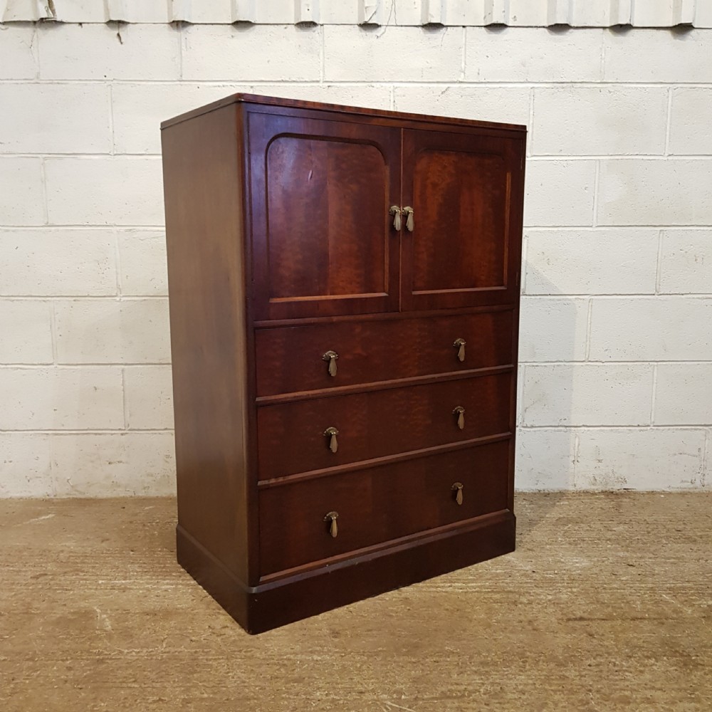 SUPERB ANTIQUE ART DECO MAHOGANY TALLBOY CHEST OF DRAWERS C1920 View VI