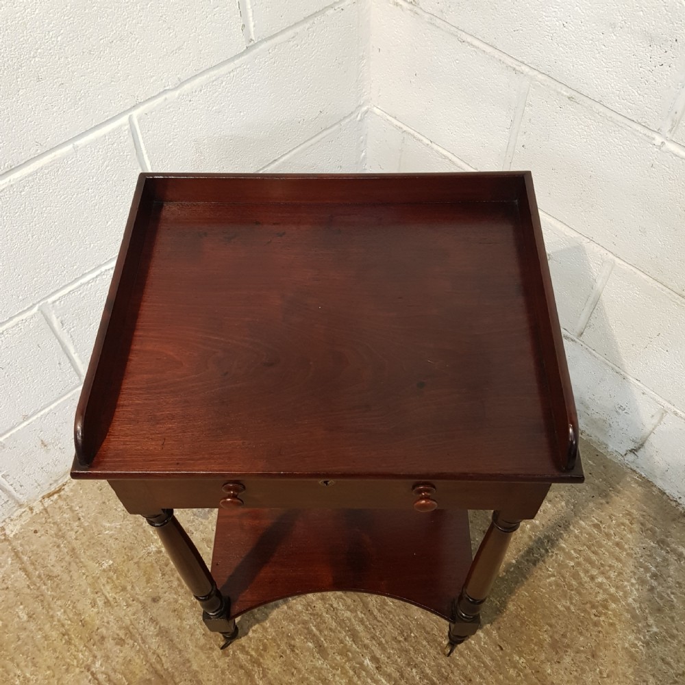 ANTIQUE VICTORIAN MAHOGANY SIDE LAMP TABLE C1860 View VI