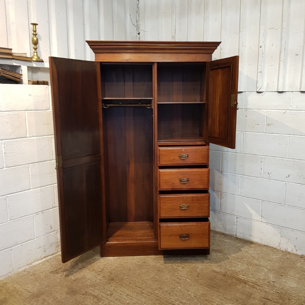 ANTIQUE EDWARDIAN WALNUT COMBINATION WARDROBE C1900 View VII