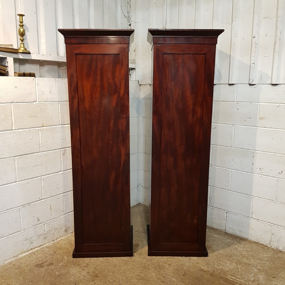 ANTIQUE PAIR VICTORIAN MAHOGANY SINGLE SENTRY BOX WARDROBES C1880 View II
