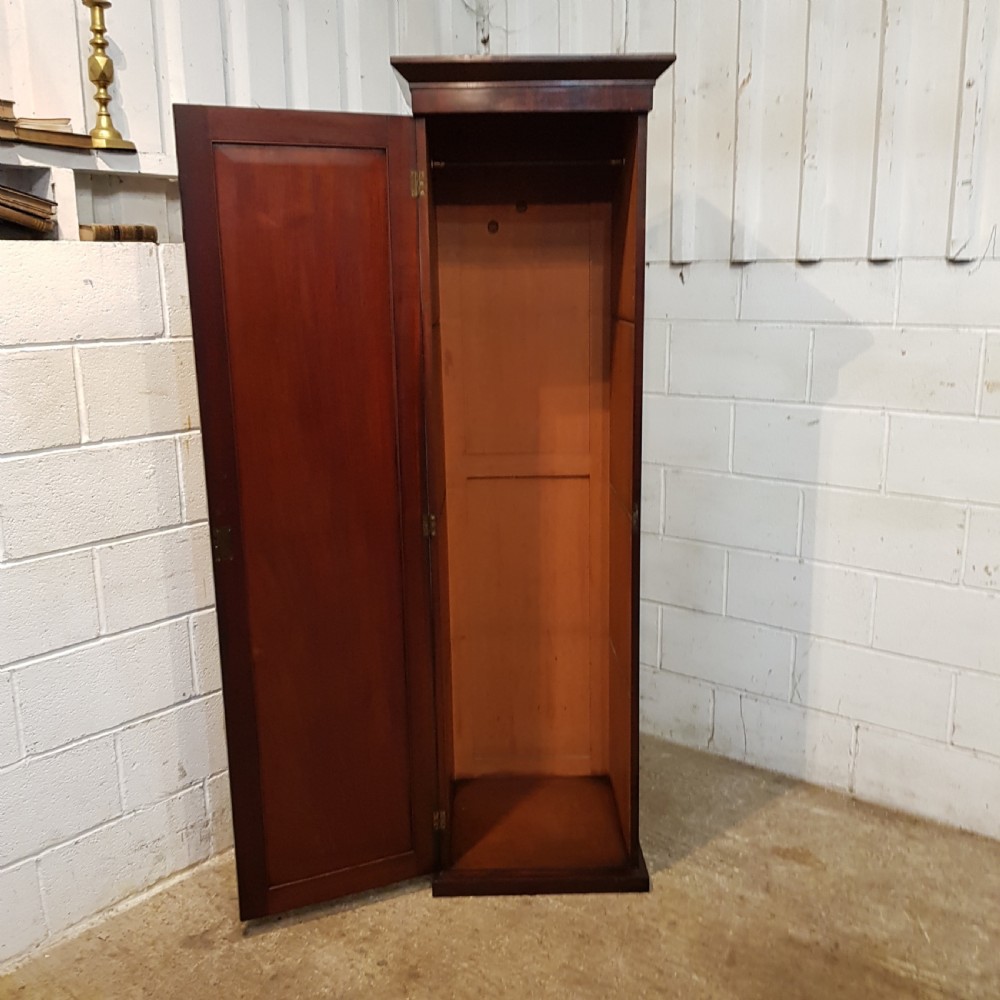 ANTIQUE PAIR VICTORIAN MAHOGANY SINGLE SENTRY BOX WARDROBES C1880 View VII